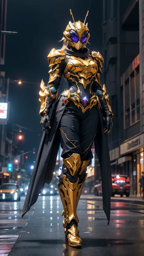 a woman adorned in fantasy-style full-body armor, a crown-concept fully enclosed helmet that unveils only her eyes, a composite ...