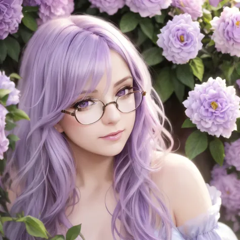 light purple hair, Gorgeous beautiful detailed and realistic portraits (woman) , Multicolored seductive eyes, dark fluffy dress, soft natural light, portrait photography, magical photoshoot, dramatic lighting, photorealism, super detailed, intimate portrai...
