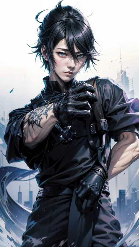 anime - style image of a man with a sword in his hand, shigenori soejima illustration, trigger anime artstyle, makoto shinka, ma...