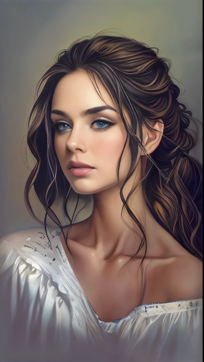 femme, peinture, coupe, art figuratif, Des peintures belles et expressives, belle illustration d’art, des tons très colorés, Merveilleux, beauté cool, la plus haute qualité,Art officiel, Juste des femmes, contour net, Meilleur tir, art vectoriel, Écrit par Sandra Chevrier, David McKean、par Richard Avedon、Écrit par Makiezi Kusiala, conception lumineuse