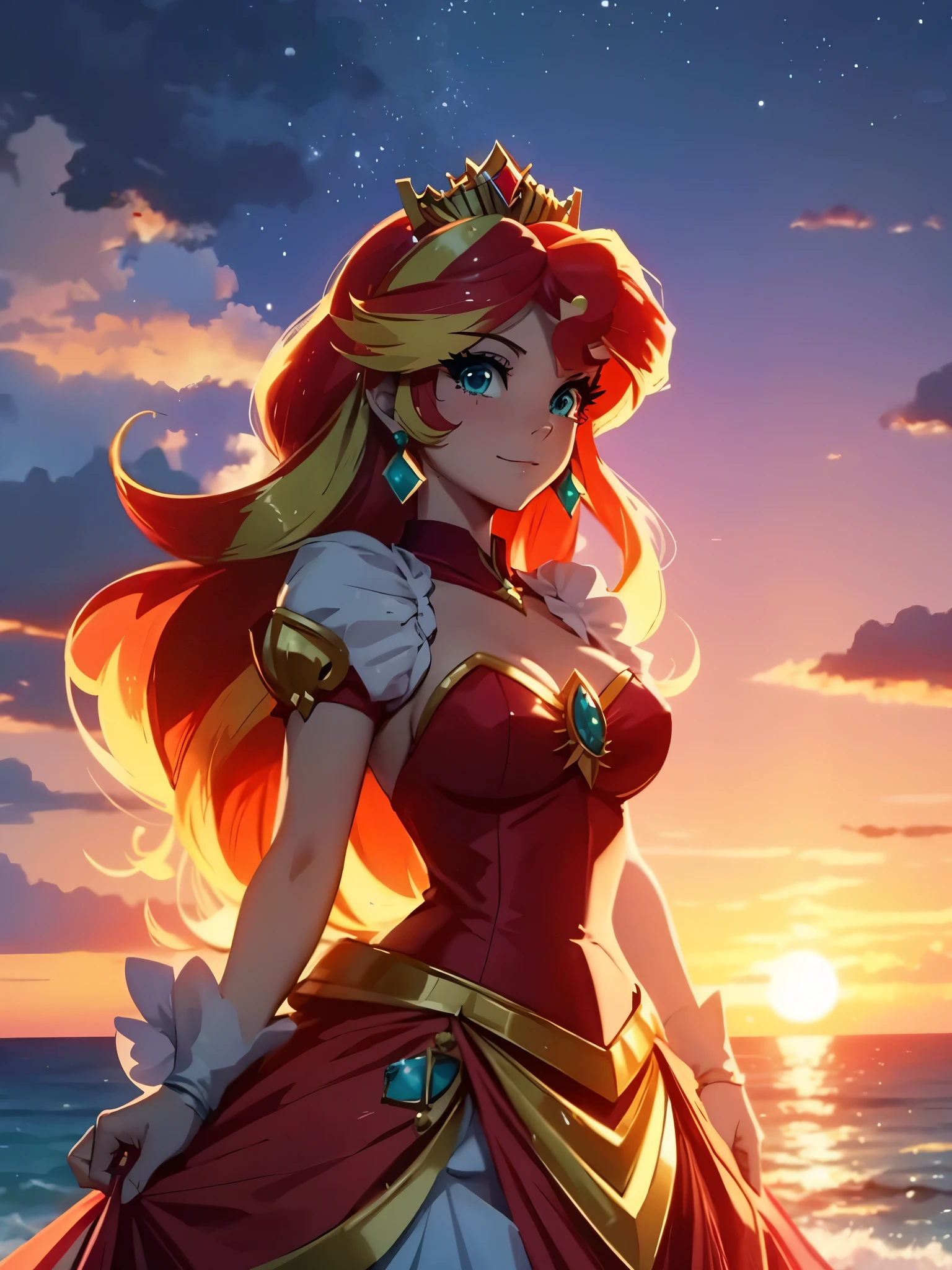 Sunset Shimmer en princesse pêche