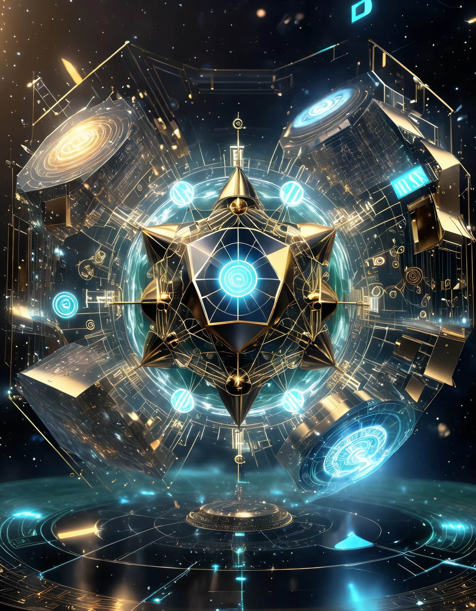 Magic formation, 3D renderings, mysterious geometry, sharp focus, (transparent ghost faced magician floating in front of the twelve zodiac magic formation), beautiful witch with nine arms, each dragging various zodiac symbols, magic ball, crow, orange cat, exceptionally charming blue eyes, robe, green dragon crescent sword, carved long sword, clear Mobius ring, heaven and earth collapse, clear magic symbols, combination magic formation, summoning, Complex combination rituals such as material and non-material transformation, gold cultivation, etc., using the Mike Winckelman style, surrealism, surrealism, surreal digital art, Visual Exaggeration, Nanopunk, Atompunk, Assembly, Circuit, Light Painting, Aries, etc, ♈ Hey Taurus, ♉ Hey Gemini, ♊ Hey, Cancer, ♋ Hey, Scorpio, ♏ Hey, Libra, ♎ Ah, Virgo, ♍ Hey Leo, ♌ Ah, Sagittarius ♐ Hey Capricornus, ♑ Ah, Aquarius, ♒ Hey, Pisces, ♓ Um, Unreal engine, octane render, V-Ray, high detail, high quality, high resolution, surrealism, 16K, super wide angle, satellite view, biomedical science