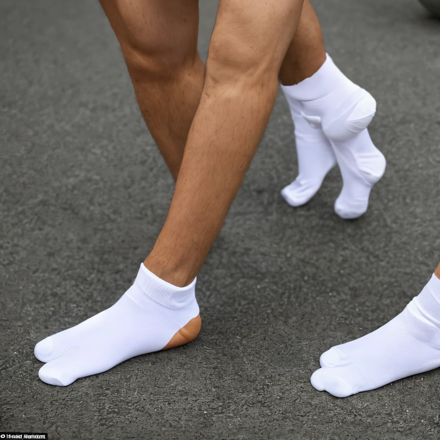 A close up of a person wearing white socks and a pair of white socks -  SeaArt AI