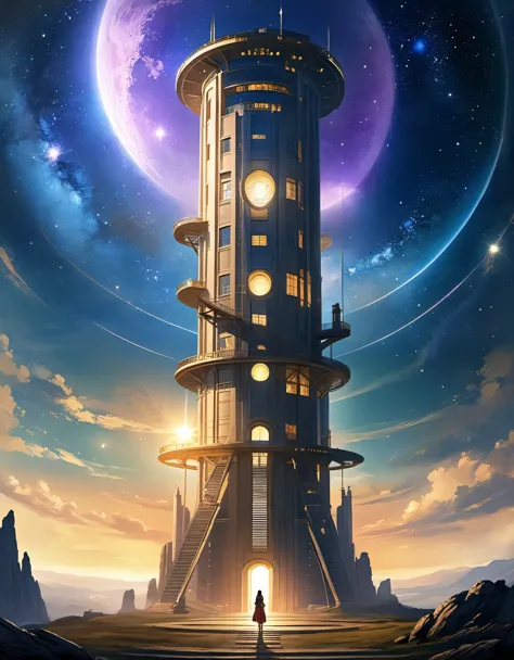 star observation tower，heroine，ancient，