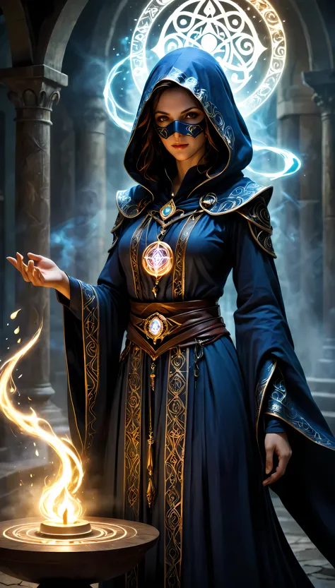 Title: "Veiled Enchantment: Conjuring the Magic Circle with a Masked Mage" | Begin by crafting a masked female mage: standing ta...