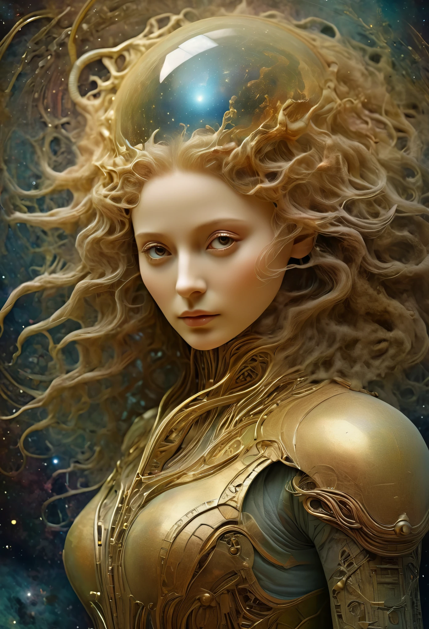 Galactic InteRface": An inteRstellaR appaRatus designed to inteRface with the cosmos, LeonaRdo DaVinci bluepRint style, SF, intRicate aRtwoRk masteRpiece, 不吉, matte painting movie posteR, golden Ratio, tRending on cgsociety, intRicate, すごい, tRending on aRtstation, by aRtgeRm, h. R. gigeR and beksinski, 非常に詳細な, vibRant, pRoduction cinematic chaRacteR RendeR, ultRa high quality model, kids stoRy book style, muted coloRs, wateRcoloR style, MysteRious