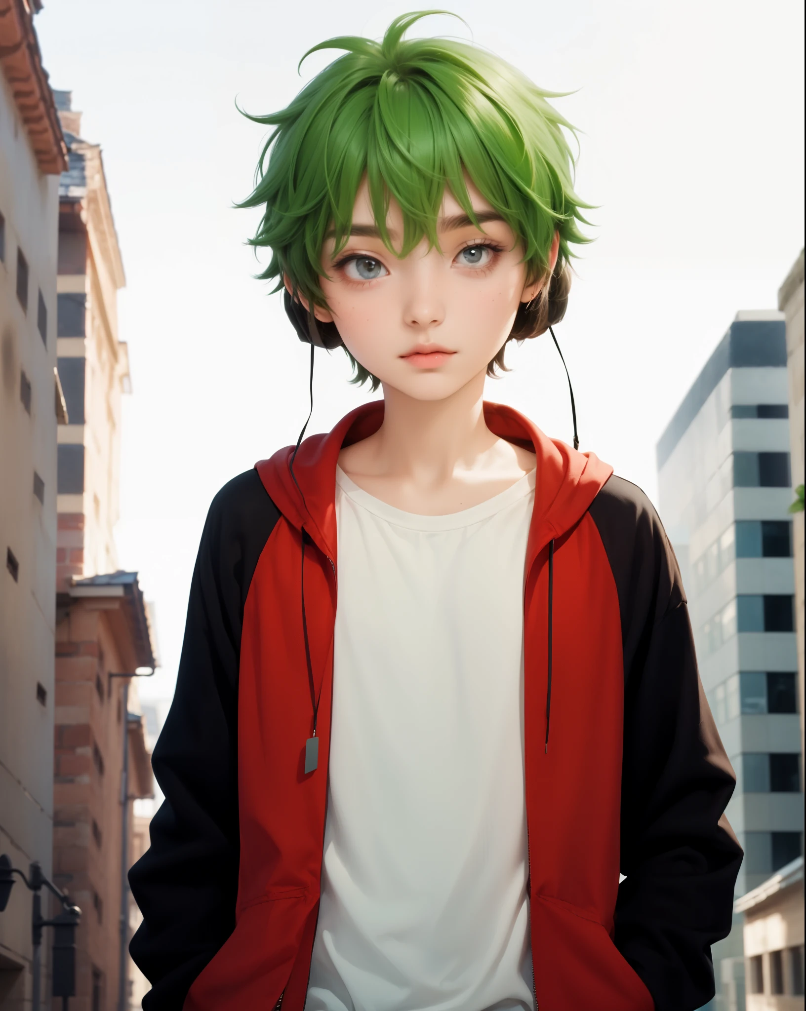 ((Best quality)), ((masterpiece)), (detailed), ((perfect face)), ((halfbody)) perfect proportions ,He is a handsome student, 18 years old, short hair, there is a background of a detailed scenery with gnostic vibe ((perfect face)) detailed character 