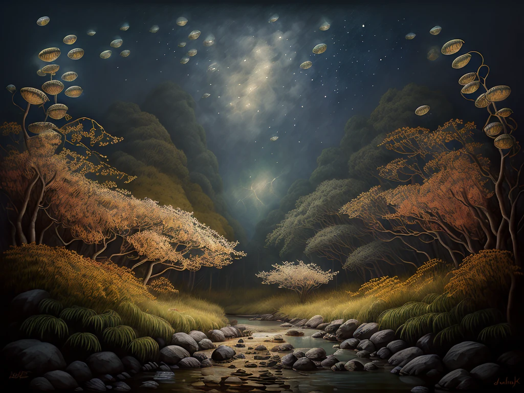 wide shot: 1.3, masterpiece, ((beautiful man, very detailed and beautiful,: 1.5)), ((beautiful lush forest, fireflies throughout the forest illuminating the starry night sky with their light: 1.5)),(( full of stars and galaxies: 1.5)), very beautiful digital art, digital art. highly detailed and highly detailed magical fantasy, colorful digital fantasy art, highly detailed digital art, beautiful and gorgeous digital art, highly detailed digital painting, 32k