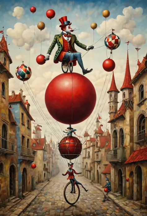 neo surrealism, whimsical art, painting, fantasy, magical realism, bizarre art, pop surrealism, inspired by remedios var, jacek ...