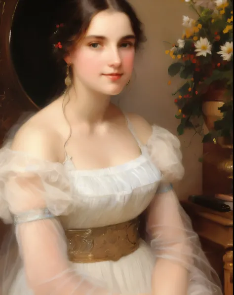 a painting by albert lynch, ruan jia, gaston bussiere, alexandre cabanel, daniel f. gerhartz, jules bastien-lepage, pierre augus...