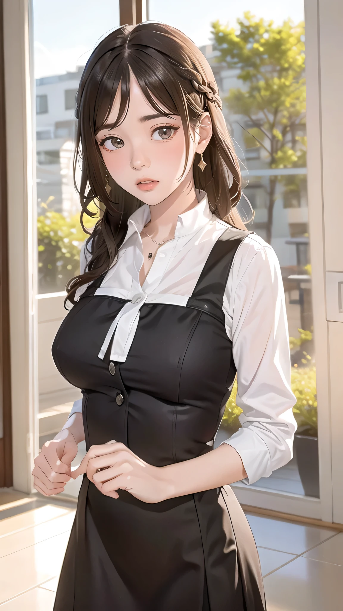 random office lady fashion,(Thin type),(big breasts),(random sexy pose),(random hairstyle),(movie-like scene,best image quality,(8k), Super realistic, 最high quality, high quality, High resolution, High quality texture, high detail, beautiful, Detailed, Highly detailed CG, detailed texture, realistic facial expression, masterpiece, before, dynamic, bold)
