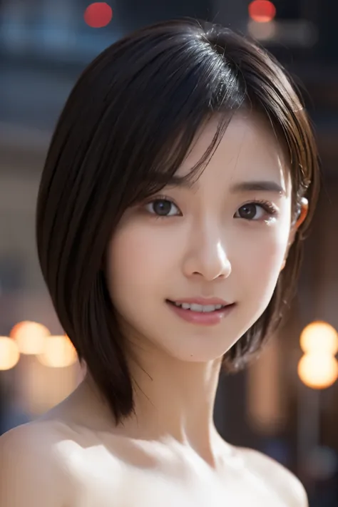 close-up photo of face、1 girl, (naked:1.2), (raw photo, highest quality), (realistic, small breasts:1.4), very delicate and beau...