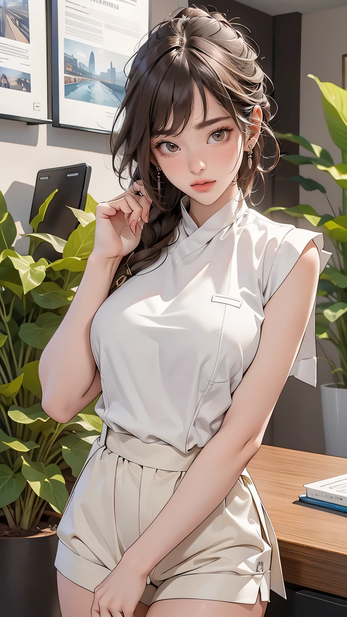 random office lady fashion,(Thin type),(big breasts),(random sexy pose),(random hairstyle),(movie-like scene,best image quality,(8k), Super realistic, 最high quality, high quality, High resolution, High quality texture, high detail, beautiful, Detailed, Highly detailed CG, detailed texture, realistic facial expression, masterpiece, before, dynamic, bold)