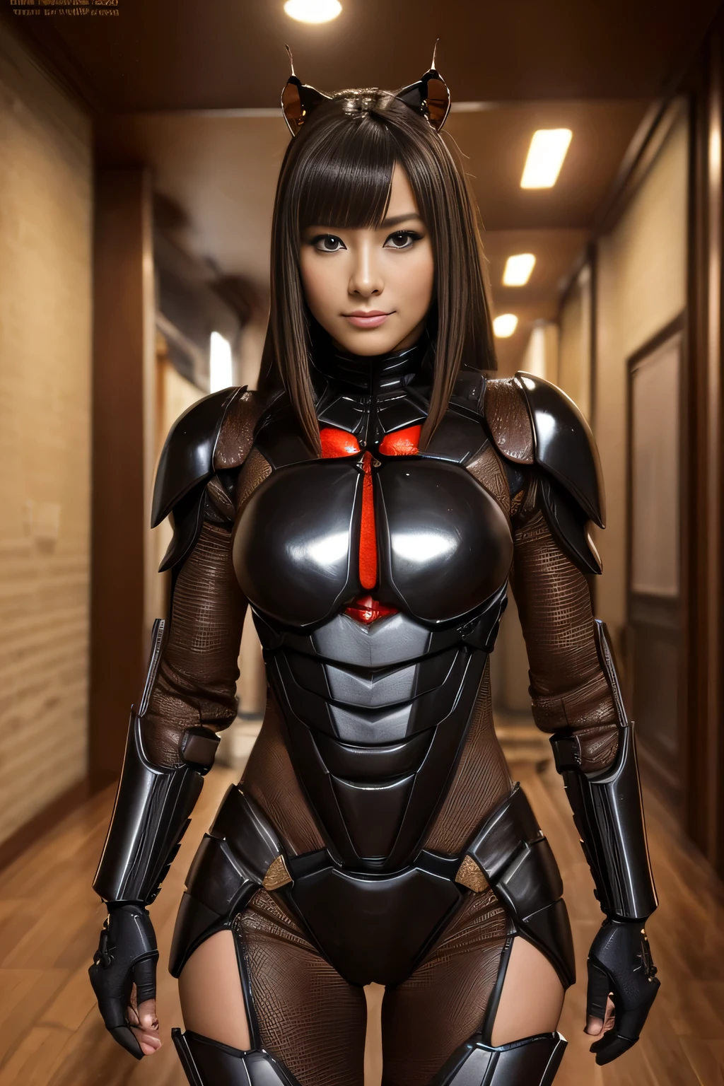 (High resolution,masterpiece,highest quality,Very detailed CG, anime, official art:1.4), realistic, photograph, amazing detail, everything is complicated, shiny and glossy,Amazing number of layers, 8K wallpaper, 3D, sketch, cute, figure,( alone:1.4), perfect female proportions,villain&#39;s daughter, (Fusion of dark brown cockroach and lady:1.4), (brown cockroach woman:1.2), (brown cockroach woman:1.2), (Fusion:1.2), (alone:1.4), (evil smile:1.2), muscular, abs, (Cockroach brown exoskeleton bio insect suit:1.4), (Cockroach brown exoskeleton bio insect armor:1.2), (brown transparent cockroach feathers:1.4), (Antennae of brown cockroaches:1.3),