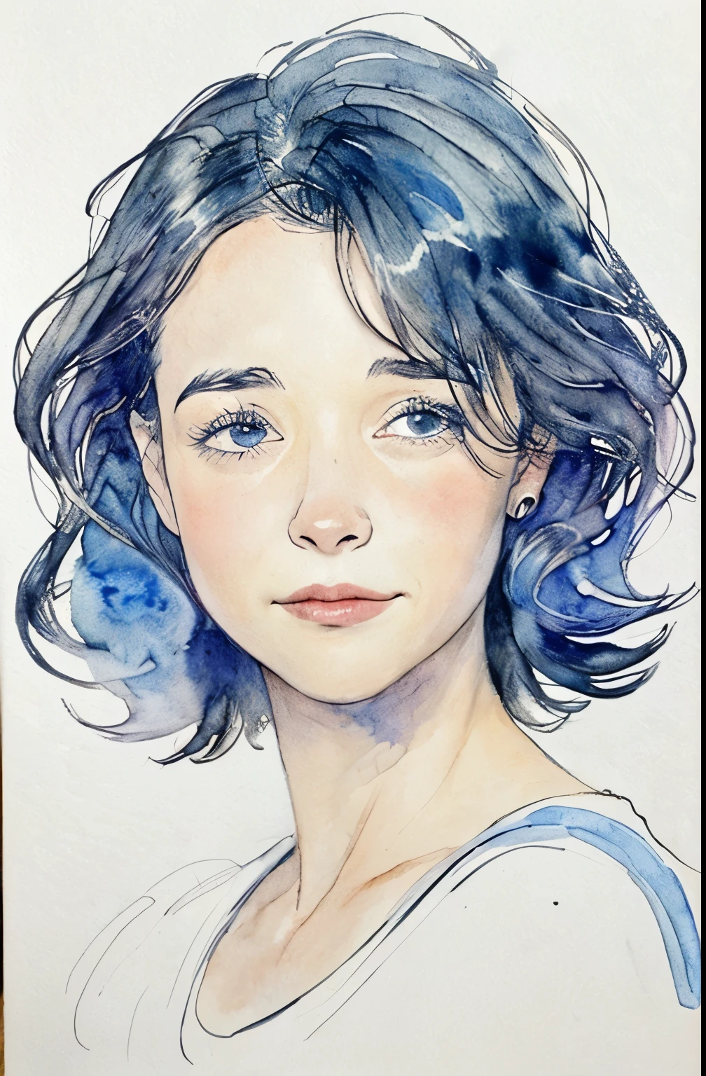 ((portrait: 1 dog))pixar style, gloomy, negative, crooked, strange, fun random hair color、Delicate details that highlight beauty, Strong Brush Strokes, soft colors, soft lighting, Blurred background and soft bokeh, Written by Tim Burton,Jennifer Love Hewitt,watercolor painting、