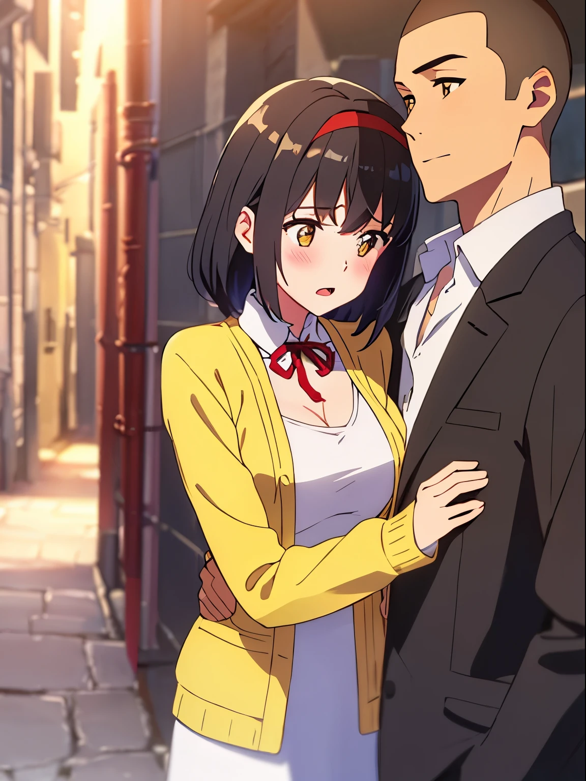 Anime image of a man and woman standing next to each other - SeaArt AI