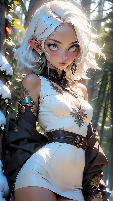 cute  elf,(((little ,tiny little body,little))),(((6 years old))),((anime elf  with extremely cute and beautiful white hair)), (...