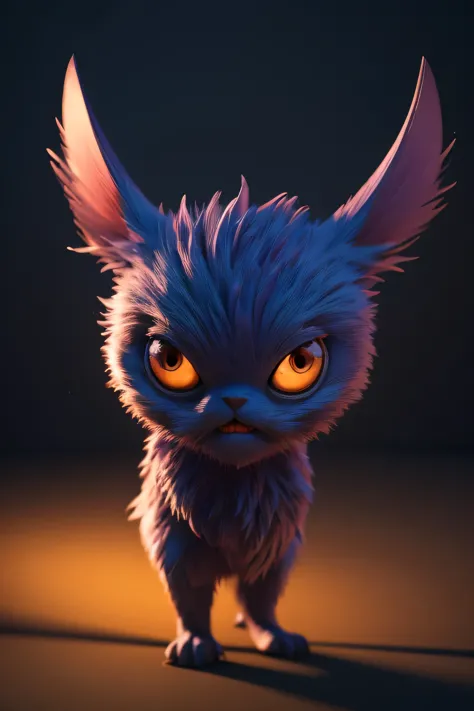 Generate a high-quality 3D image of cute monsters using advanced rendering and modeling techniques. Use the following software f...