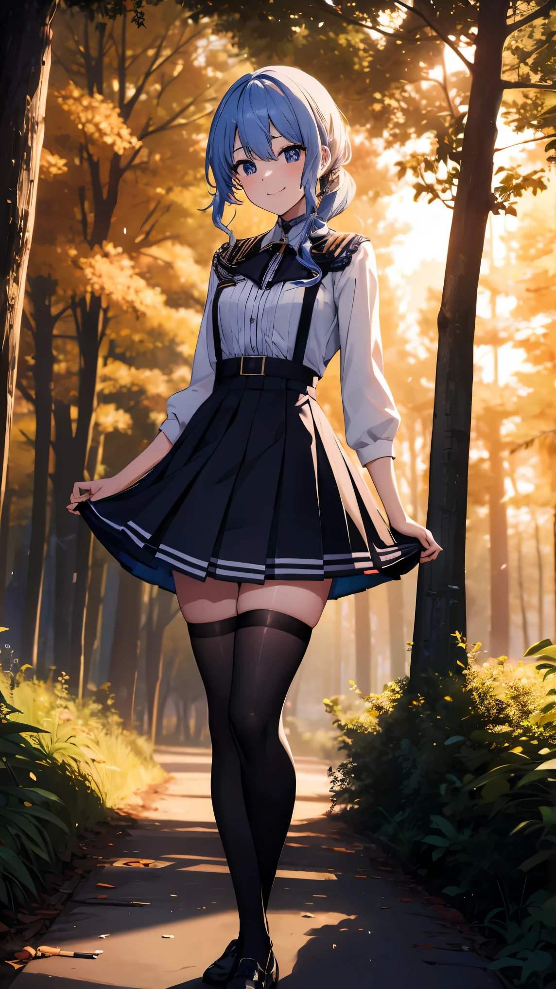 Hololive_hoshimachi suisei_fantasy_black stockings_shortcut_Idol_raw stone star_star star_a handsome guy_delivery_Virtual YouTuber_smile_date_Cafe_move_thank you_bless_thank you_take a pose_uniform_high school girl_student_beautiful feet_shiny_highest quality_masterpiece_medium hair_髪型はshortcut_beautiful_forest_In the mountains_sunlight filtering through the trees_nature_sexy_phonjun_Bewitching_fascinating_evening_sunset_8K quality_dress