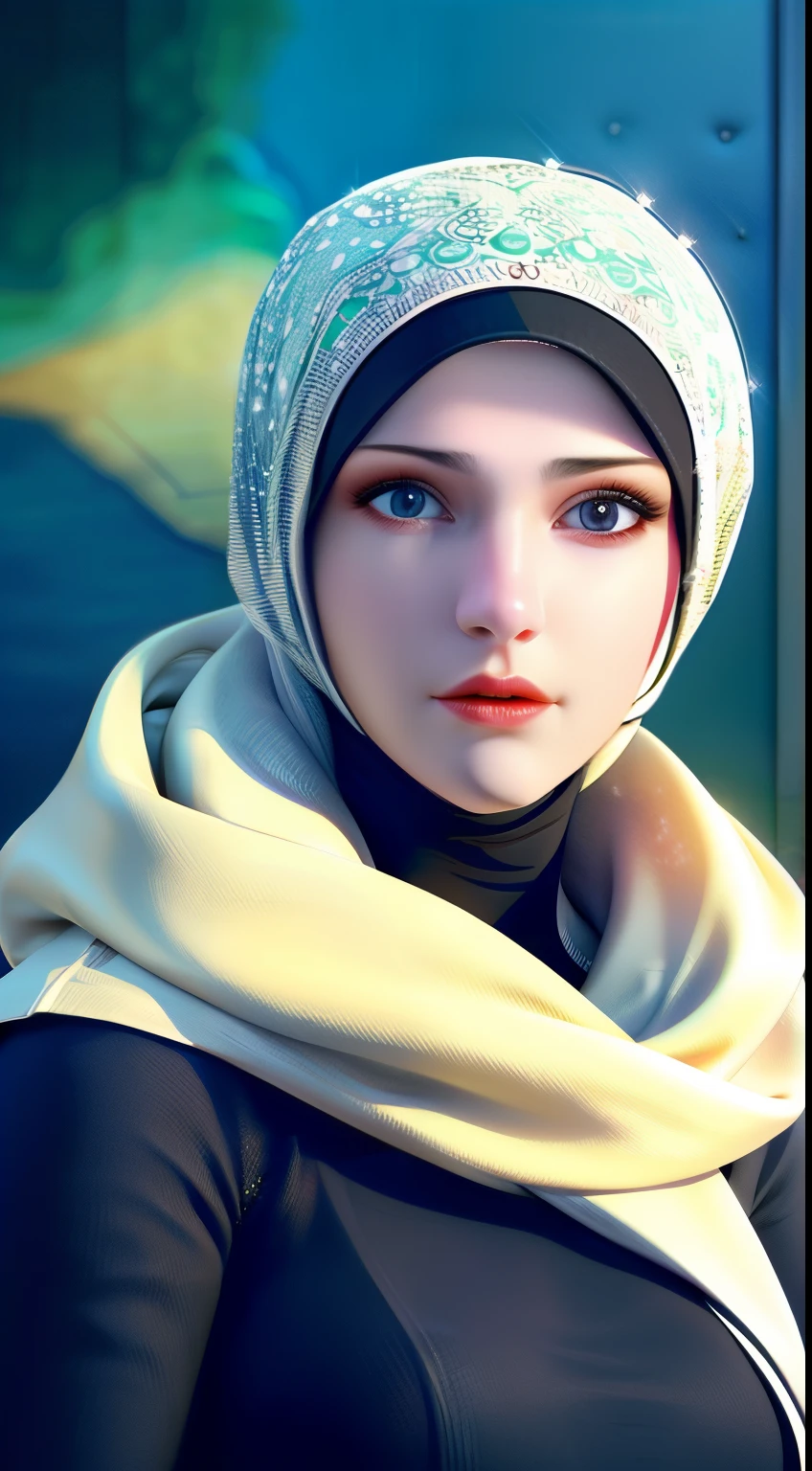 1girl, solo, beautiful face, high detailed realistic eyes, double eyelids, high detailed realistic pupils, (upon body from head to waist:1.36), (wearing hijab:1.37), (moslem headscarf:1.37), reading glasses, sitting alone on a long chair, amazing mosque park background, taj mahal, best quality, masterpiece, highres, black and white moslem female dress, Beautiful face, (upon body from head to waist:1.35), tyndall effect, photorealistic, dark studio, two tone lighting, 8k uhd, dslr, soft lighting, high quality, volumetric lighting, candid, Photograph, high resolution, 4k, 8k, Bokeh, (hyperrealistic girl), (illustration), (high resolution), (extremely detailed), (best illustration), (beautiful detailed eyes), (best quality), (ultra-detailed), (masterpiece), (wallpaper), (photorealistic), (natural light), (rim lighting), (detailed face), (high detailed realistic skin face texture), (anatomically correct), (heterochromic eyes), (detailed eyes), (sparkling eyes), (dynamic pose), (hair completely covered by the hijab:1.35), looking to viewer