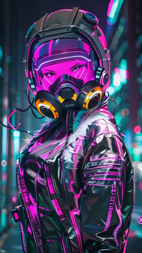 (good structure),high dynamic range,ultra high definition,8k,1 girl,cyberpunk protective clothing,cyberpunk gas mask,cyberpunk p...