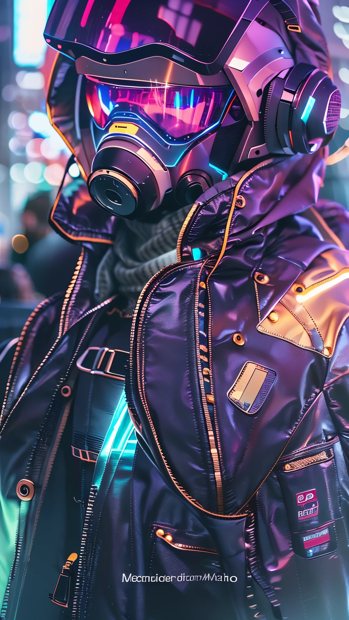 (good structure),high dynamic range,ultra high definition,8k,1 girl,cyberpunk protective clothing,cyberpunk gas mask,cyberpunk protective helmet,A glowing helmet,neon lights,neon color,ground vehicle,helmet,night,Mask screen reflections,Oblique side close-up,mechanical,Upper body,cyberpunk,Mecha,pilot suit,actual,Retro art style,Science fiction