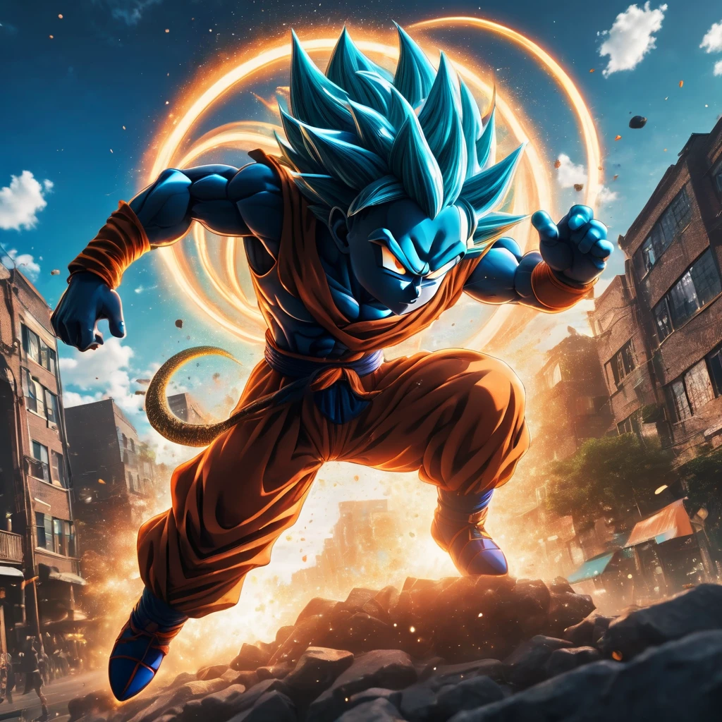 dragon ball goku flying through a city with a burst of light, anime style 4 k, badass anime 8 k, 4k highly detailed digital art, 8k stunning artwork, hd artwork, dragon ball concept art, anime art wallpaper 8 k, anime epic artwork, 4k detailed digital art, 4 k manga wallpaper, anime wallpaper 4 k, anime wallpaper 4k