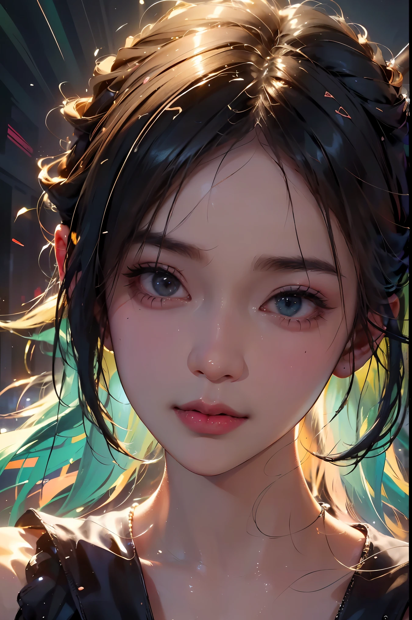 (ultra realisic), (Illustration), (Resolution Enhancement), (8K), (Extremely detailed), (Best Illustration), (beautiful-detailed eyes), (Best Quality), (The ultra-detailliert), (Masterpiece ), ( wall paper), (Detailed face),a blond, Wavy hair,(hi-top fade:1.3), (Smiling broadly, bright look), dark theme, soothing tones, muted colors, High contrast, (Natural skin texture, hyperrealism, Soft light, edgy),exposure blend, medium shot, Bokeh, (HDR:1.4), High contrast, (films, teal and orange:0.85), (muted colors, faded colors, soothing tones:1.3), Low saturation, (hyperdetailed:1.2), (black:0.4)