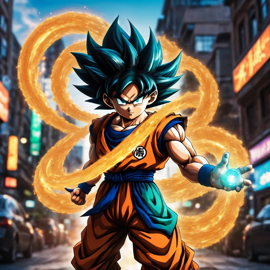 dragon ball goku flying through a city with a burst of light, anime style 4 k, badass anime 8 k, 4k highly detailed digital art, 8k stunning artwork, hd artwork, dragon ball concept art, anime art wallpaper 8 k, anime epic artwork, 4k detailed digital art, 4 k manga wallpaper, anime wallpaper 4 k, anime wallpaper 4k