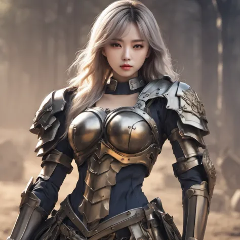a soldier girl ,korean,armors,serious,charp focus,best quality,better look,