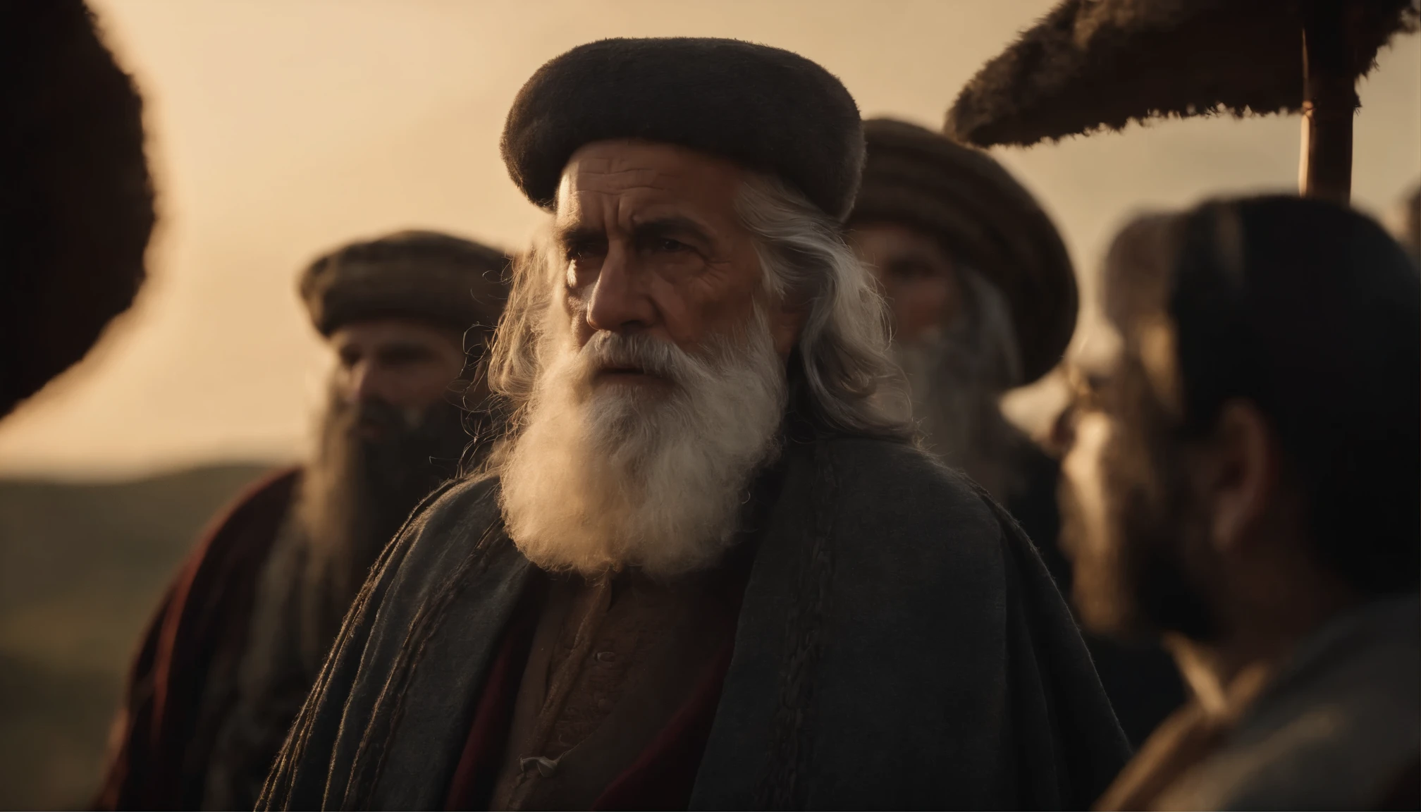 Arafed man with a long beard and a white beard SeaArt AI