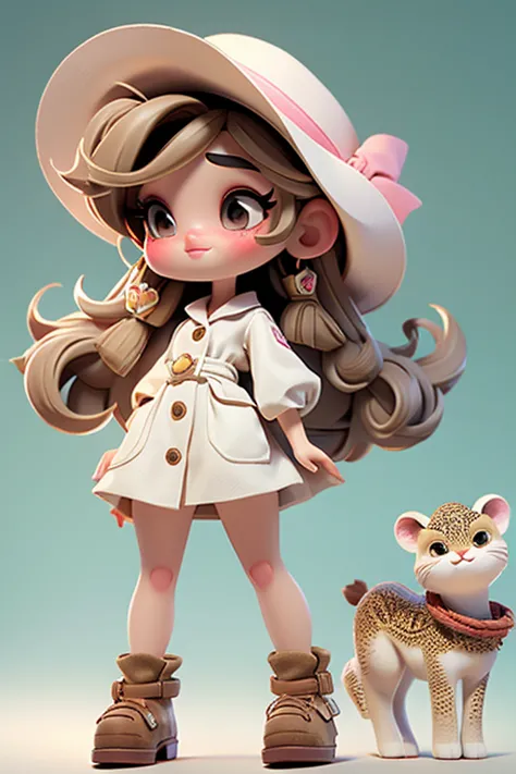 Create a series of cute cibi-style dolls on a cute safari theme, each with a lot of details and 8K resolution. All dolls must ha...