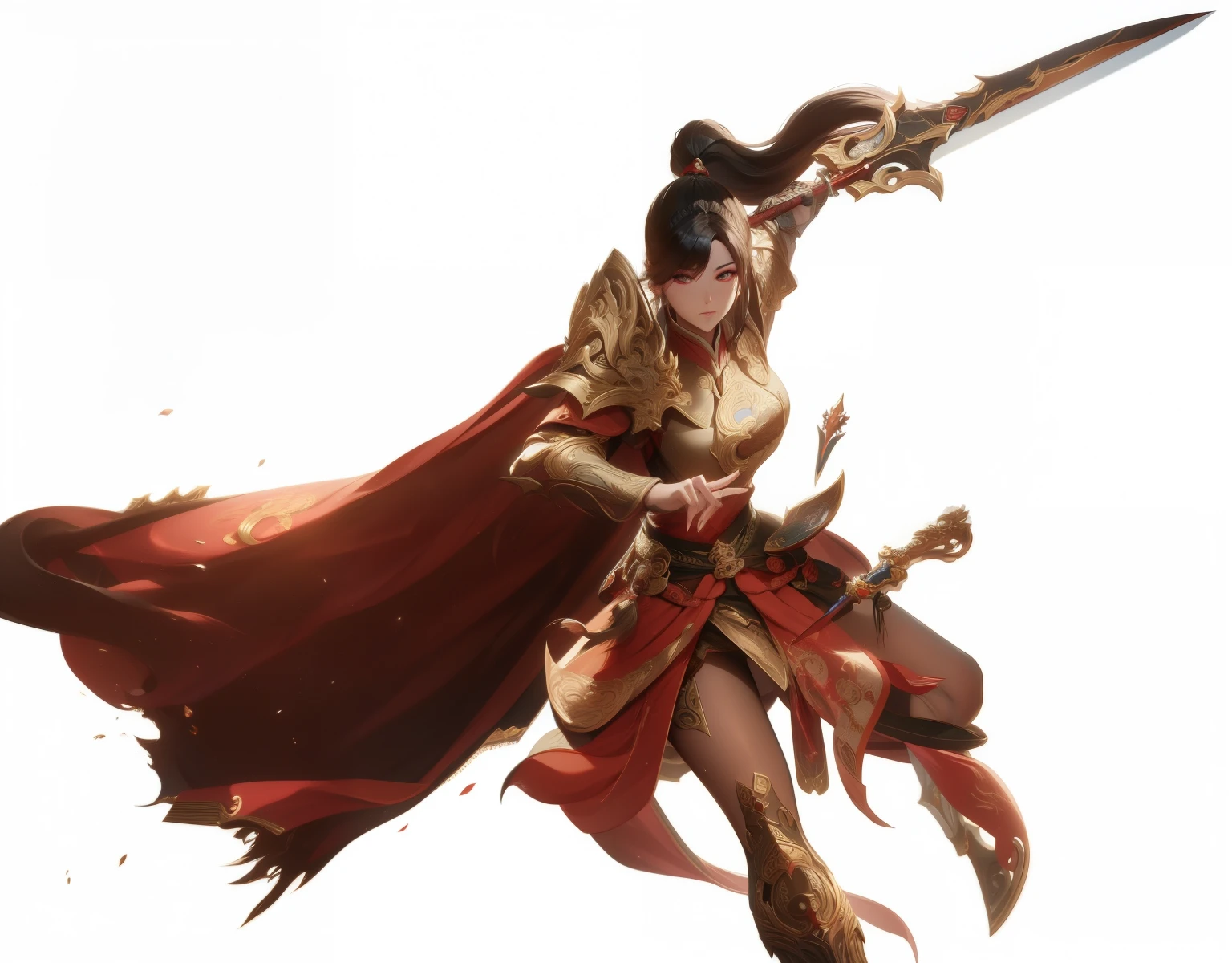 un gros plan d&#39;une femme en costume tenant une épée, par Yang J., inspiré de Fenghua Zhong, Style artistique de G Liulian, bian lian, par Zhou Chen, par Shen Zhou, par Yang J.in, inspiré par Ju Lian, par Liang Kai, artgerm et ruan jia, Ruan Jia et Artgerm