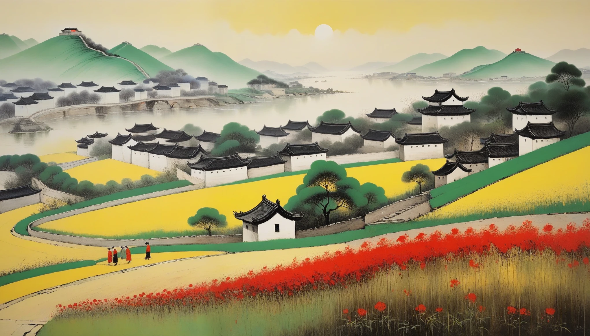 peintures à l&#39;huile《vieux mur》Wu Guanzhong，Les gens de Yixing, Jiangsu，Engagé dans la création de peintures à l&#39;huile de paysage，et explorez la nationalisation de la peinture à l&#39;huile，Il a essayé de faire ressortir la vivacité intuitive des peintures à l&#39;huile européennes en décrivant la nature..、La richesse et la délicatesse des couleurs de la peinture à l&#39;huile et de l&#39;art traditionnel chinois、Des idéaux esthétiques fusionnés，Il s&#39;efforce d&#39;utiliser des matériaux et des outils traditionnels chinois pour exprimer la modernité.，et explorez l&#39;innovation de la peinture chinoise。