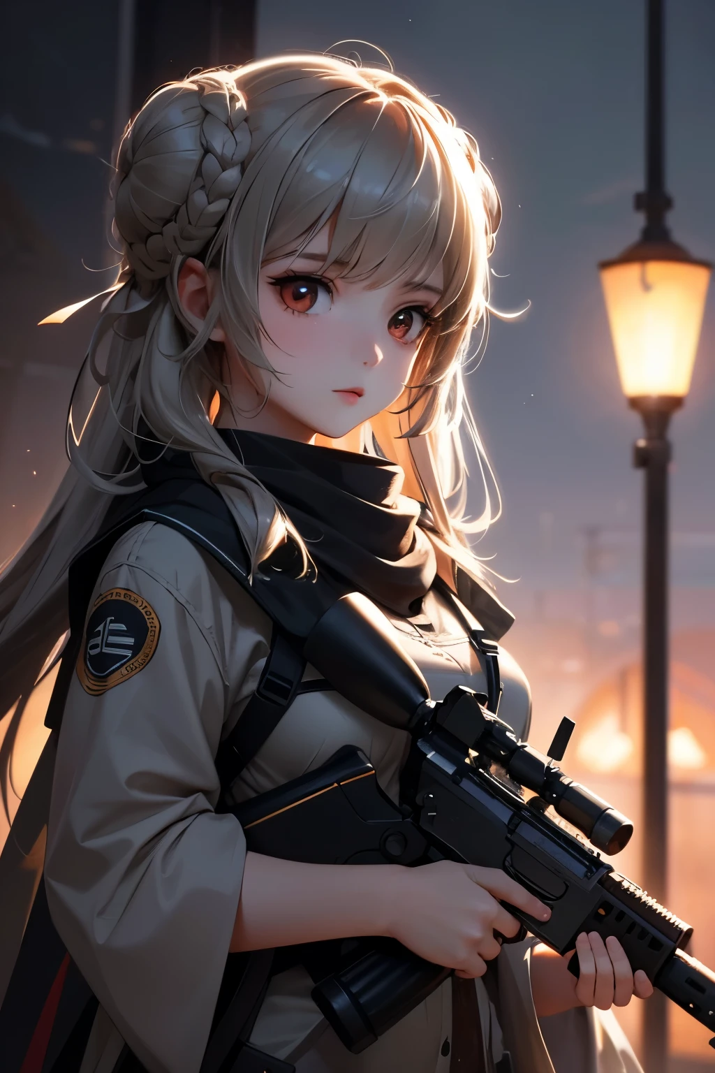 4K quality:1.2,1girl,sense of deps,disorganized,catch light,Super beautiful illustration,sniper