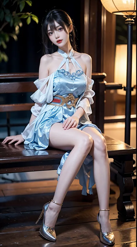 yinziping,china dress, fashi-girl, red lips, mature female, makeup, Big eyes, Pretty eyes, ((full body)), ((Random shooting angl...