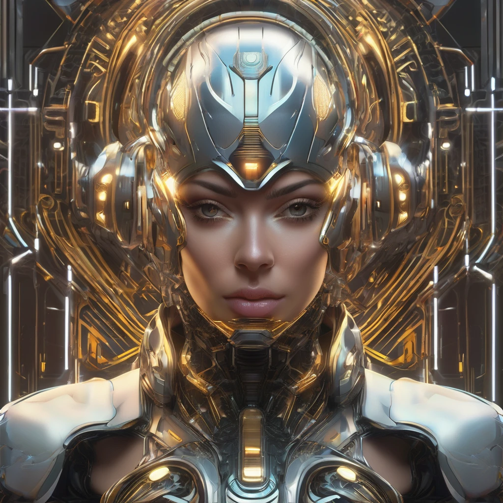 Symmetry, aesthetic, extremely detailed, symmetrical, Symmetry!! portrait of pitbull, sci-fi armour, tech wear, glowing lights!! sci-fi, intricate, elegant, highly detailed, digital painting, artstation, concept art, smooth, sharp focus, illustration, art by artgerm and greg rutkowski and alphonse mucha