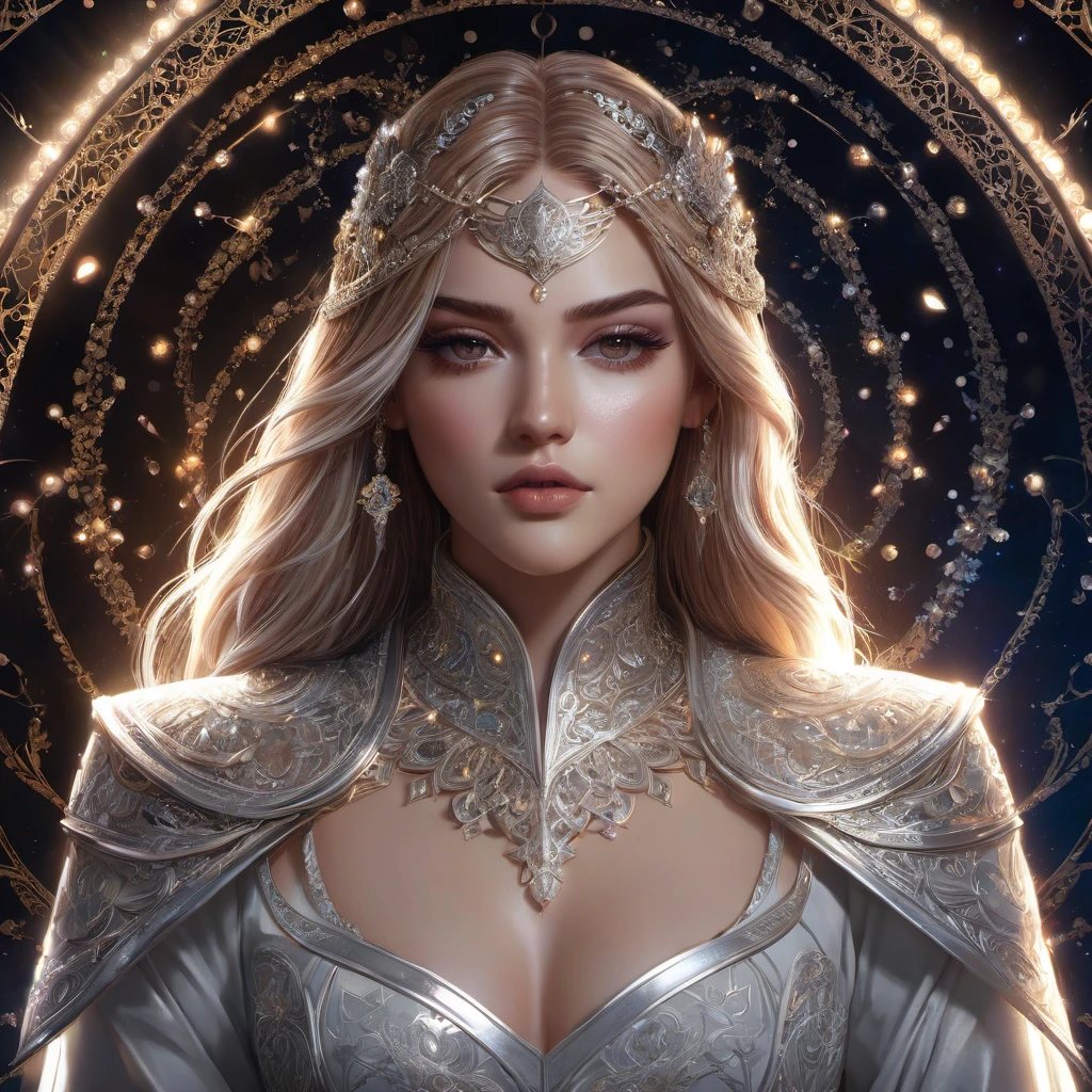 Symmetry, aesthetic, extremely detailed, symmetrical, Symmetry!! intense fanart of acotar protagonist as acotar protagonist, intricate, hyper detailed background, glowing lights!! highly detailed, digital painting, artstation, concept art, smooth, sharp focus, illustration, art by wlop, mars ravelo and greg rutkowski