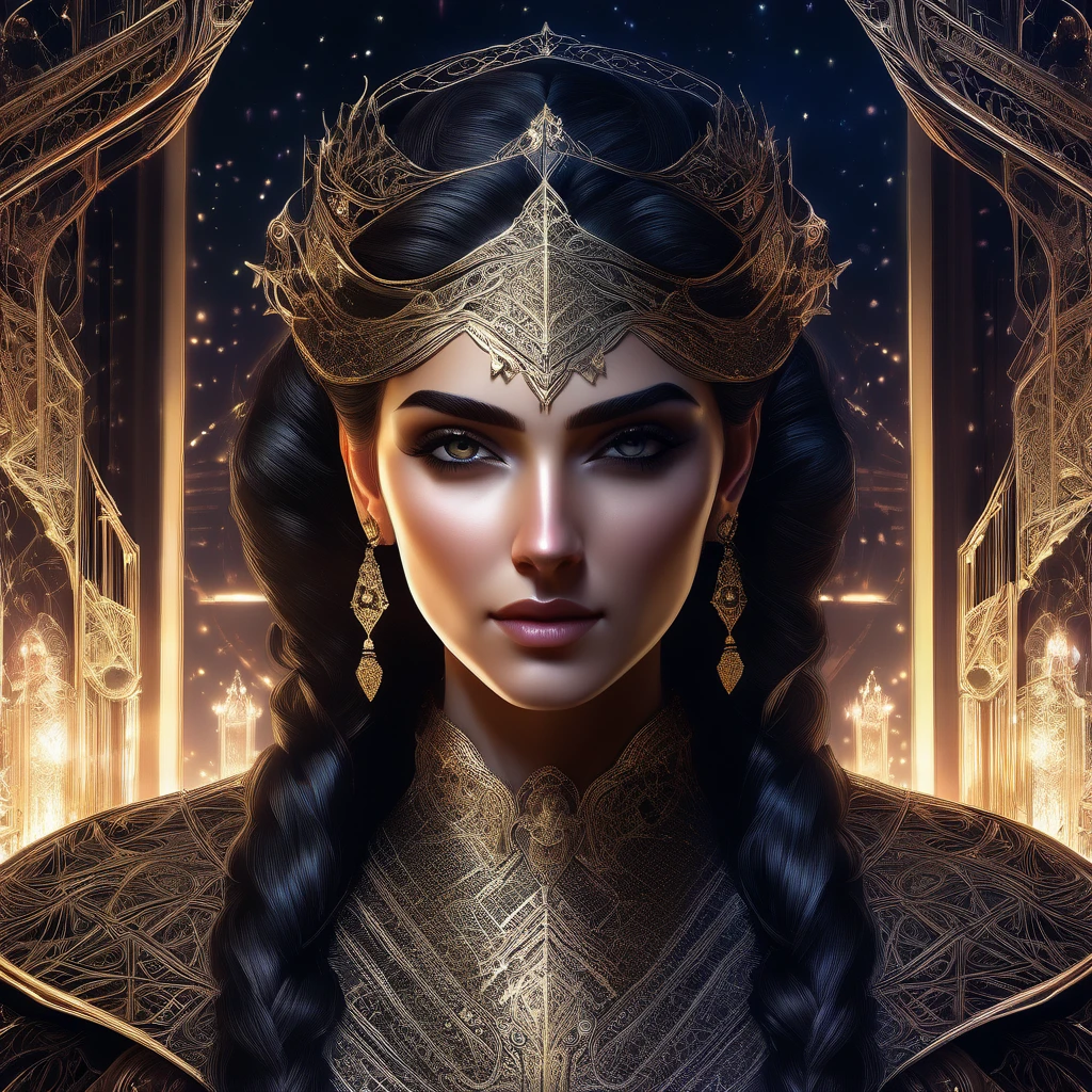 Symmetry, aesthetic, extremely detailed, symmetrical, Symmetry!! intense fanart of acotar protagonist as acotar protagonist, intricate, hyper detailed background, glowing lights!! highly detailed, digital painting, artstation, concept art, smooth, sharp focus, illustration, art by wlop, mars ravelo and greg rutkowski