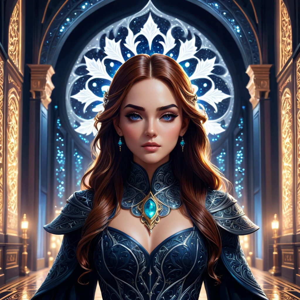 Symmetry, aesthetic, extremely detailed, symmetrical, Symmetry!! intense fanart of acotar protagonist as acotar protagonist, intricate, hyper detailed background, glowing lights!! highly detailed, digital painting, artstation, concept art, smooth, sharp focus, illustration, art by wlop, mars ravelo and greg rutkowski