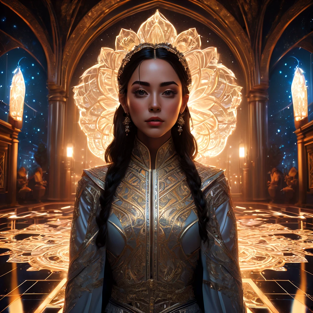 Symmetry, aesthetic, extremely detailed, symmetrical, Symmetry!! intense fanart of acotar protagonist as acotar protagonist, intricate, hyper detailed background, glowing lights!! highly detailed, digital painting, artstation, concept art, smooth, sharp focus, illustration, art by wlop, mars ravelo and greg rutkowski