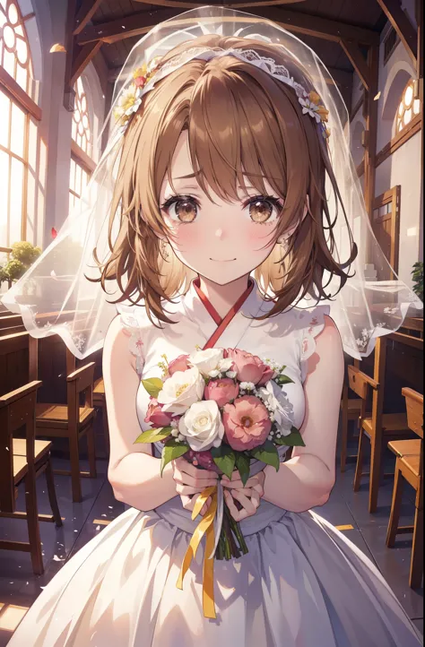 irohaisshiki, iroha isshiki, long hair, light brown hair,  open your mouth,smile,happy atmosphere,Close both eyes and cry,tears ...