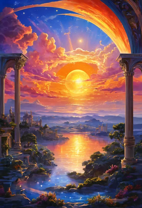 sunset celestial landscape 