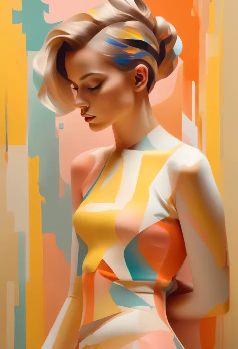 Immerse yourself in a digital masterpiece with this artwork prompt featuring a beautiful fashionable girl in action. The artist'...