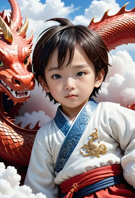 Young Asian Boy with Dragons by Ann Luo Blog, A two-year-old Chinese baby boy,Lovely, face round, little hair, Slept on a red dr...