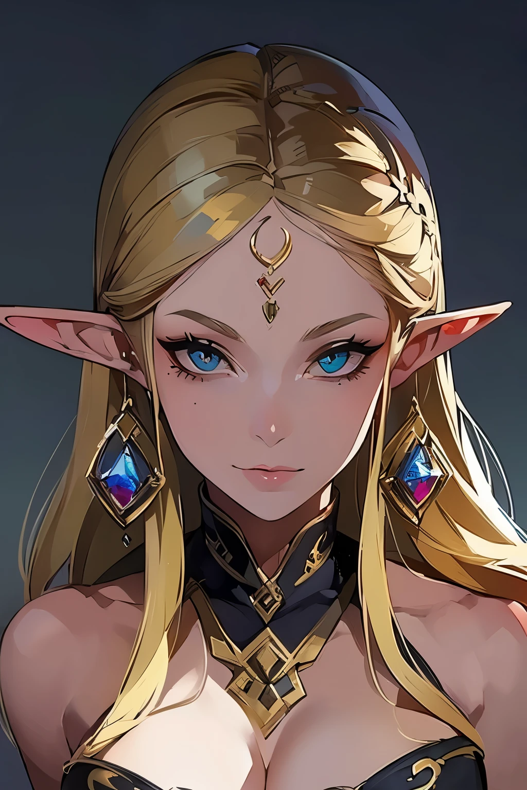 ((masterpiece, best quality)), there is a blonde woman standing in front of a wall, (elven ears), female elf, portrait of female elf, stunning character art, character art, of a beautiful female elf, athletic body, muscular:1.3, Well trained, abs, epic exquisite character art, character art portrait, rossdraws 1. 0, high quality digital concept art, beautiful female warrior