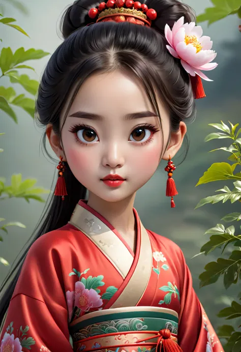 Best quality, 4k, high-end, ultra fine: 1.2), realistic, Chinese girl Little 3 year Maya,, exquisite face, beautiful detailed e...