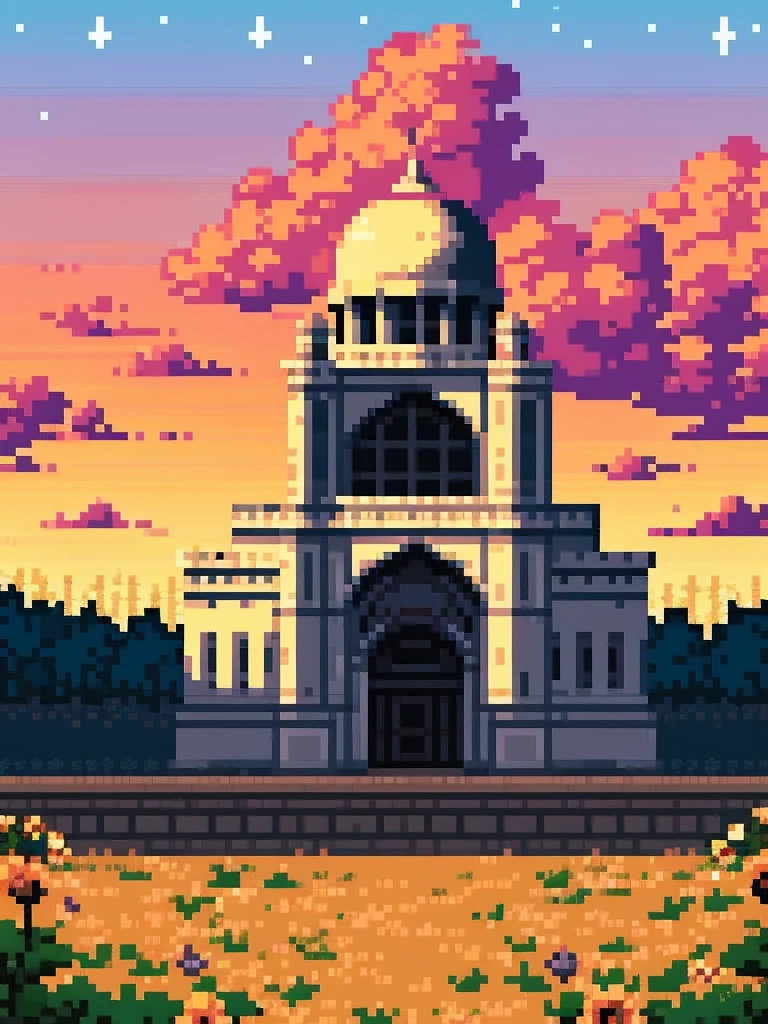 pixel art:1.5, Taj Mahal, india, intricate, high quality masterpiece