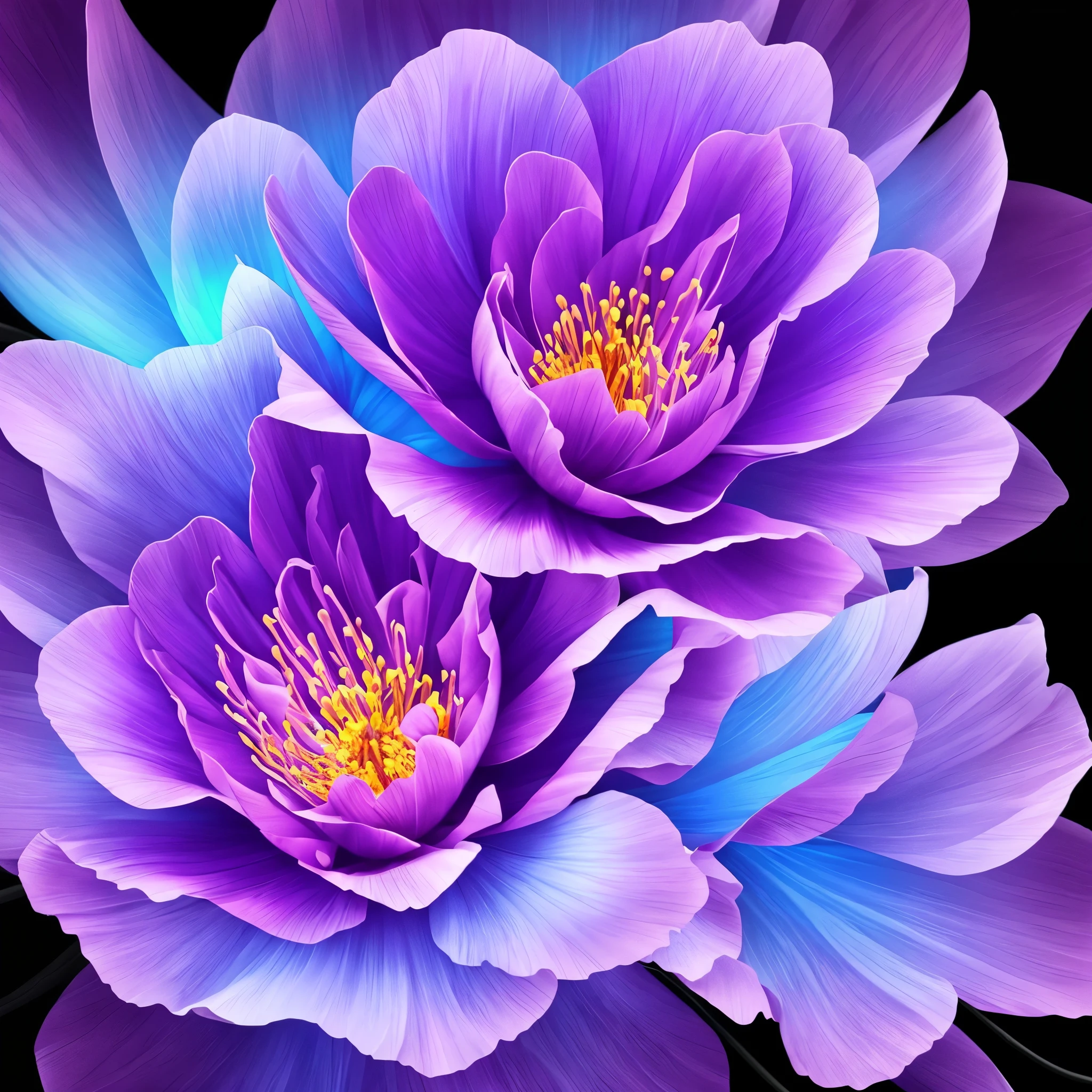 a purple flower with blue lights on it, a digital painting by Mario Dubsky, trending on deviantart, fantasy art, glowing purple, glowing delicate flower, purple lightning, magical flowers, purple aura, dramatic purple thunders, purple magic, beautiful!!! digital art, beautiful flower, purple energy, 🌺 cgsociety, magenta lighting. fantasy, glowing flowers, purple glow