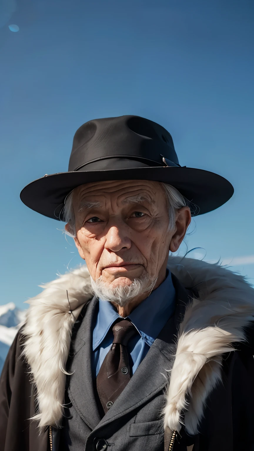 Un monsieur âgé, M. , porter un chapeau, sage, Haute résolution, 4K, cinématique